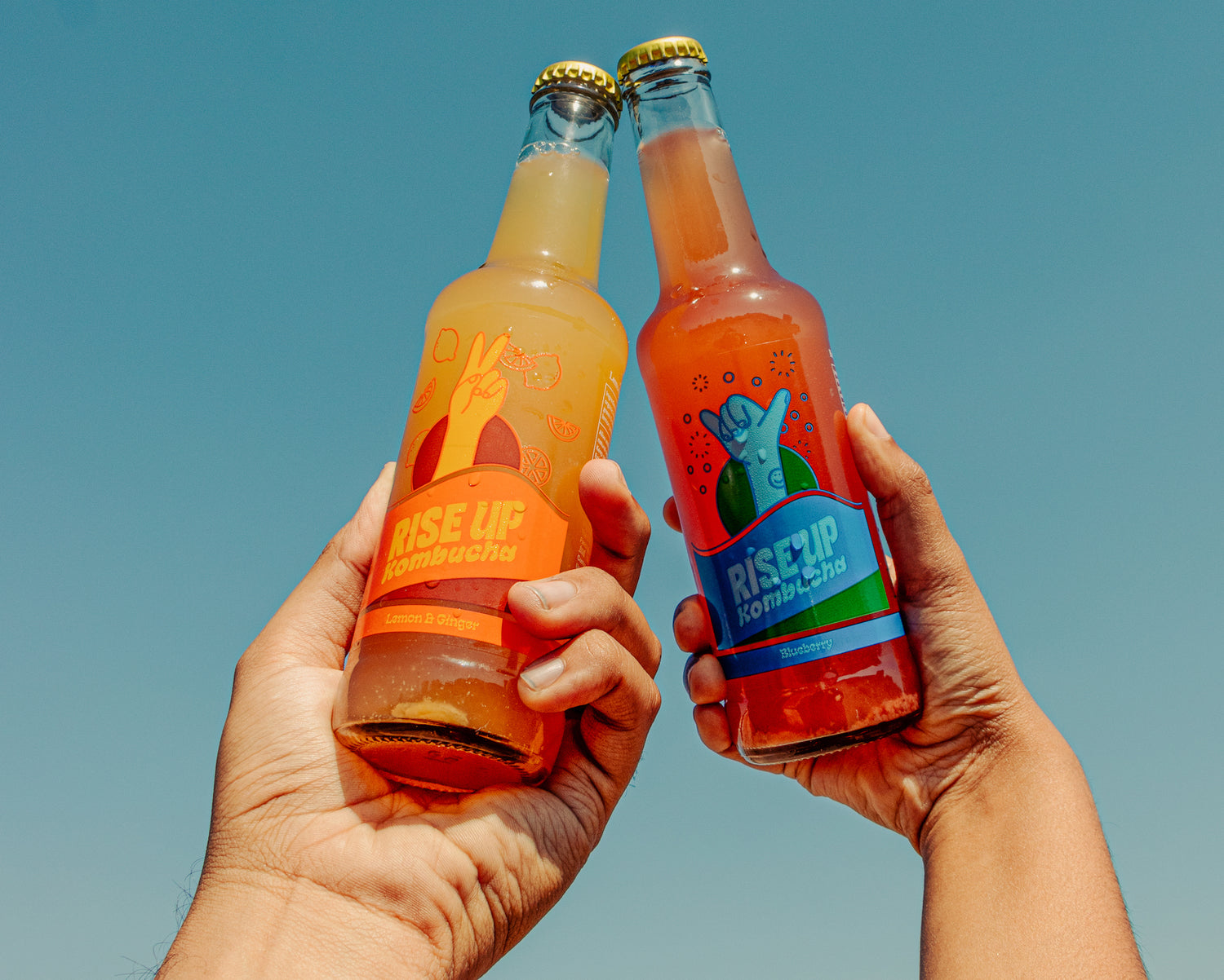 Lemon Ginger and Blueberry bottles cheers!